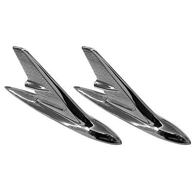 60 Chevrolet Fullsize Passenger Car Chrome Fender Top Ornaments