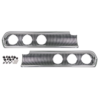 60 Chevrolet Impala Rear Tail Light Panel Trim Set, Bright Finished Aluminum & Black Painted Details