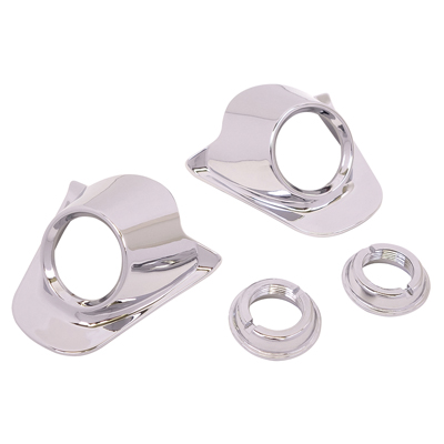 60 Chevrolet Passenger Car Wiper Tower Bezel Kit, Chrome