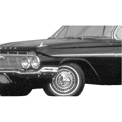 61 Impala Front Fender Molding, LH or RH