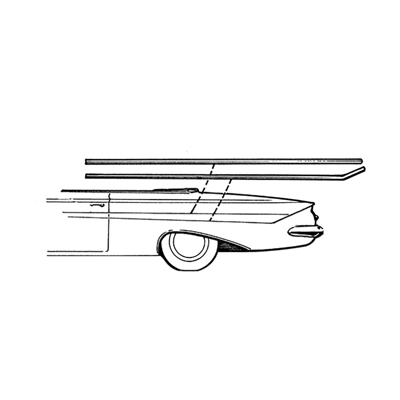 61 Impala 2 DR, LH Upper 1/4 Panel Molding