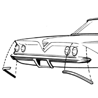61 Chevrolet Impala/Belair 1/4 Panel Rear Corner Moldings