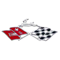 61-62 Chevrolet Impala Rear Speaker Emblem, Crossflag