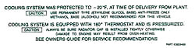 Cooling System Label