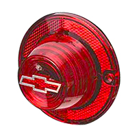 62 Chevrolet Full Size Passenger Car Tail Light Lens Red W/ Bow Tie
