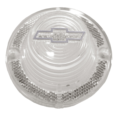 62 Chevrolet Full Size Passenger Car Tail Light Lens, Clear W/ Bow Tie