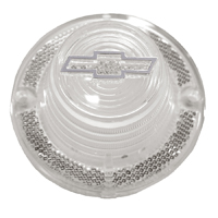 62 Chevrolet Full Size Passenger Car Tail Light Lens, Clear W/ Bow Tie