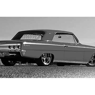 62 Chevrolet Impala Bright Finished Aluminum Rocker Panel Moldings W/ Clips