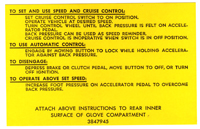 62-66 Full Size Cruise Control Decal