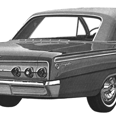 62-64 Chevrolet Fullsize Impala 2 Dr Hardtop Smoked Back Glass