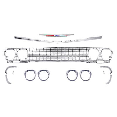 63 Chevrolet Full Size Passenger Car Grill Kit 2