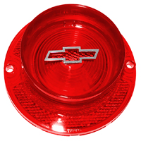 63 Chevrolet Full Size Passenger Car Tail Light Lens, Red W/ Bow Tie