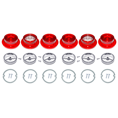 63 Impala Tail Light/Back Up Light Lens, Trim Ring and Gasket Set