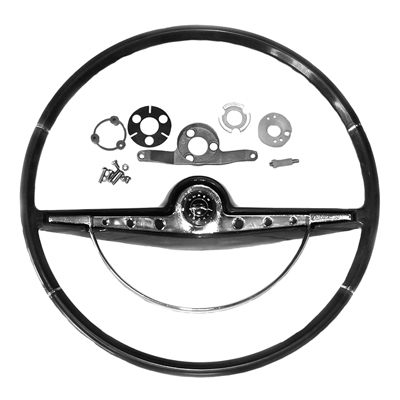 63 Chevrolet Impala SS Black Steering Wheel Kit, Driver Quality