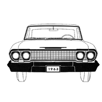 63-64 Chevrolet Fullsize 2 Dr Hardtop/Convertible Clear Windshield