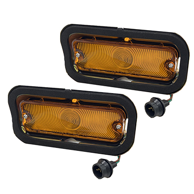 64 Chevrolet Passenger Car Park Light Assemblies, Amber Lenses, Pair