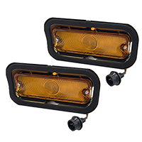 64 Chevrolet Passenger Car Park Light Assemblies, Amber Lenses, Pair