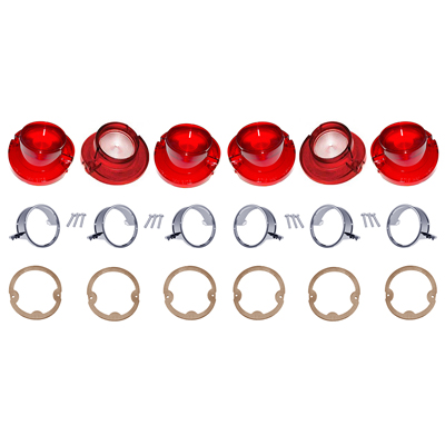64 Impala Tail Light/Back Up Light Lens, Trim Ring and Gasket Set