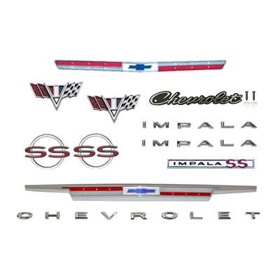 64 Chevrolet Impala SS V8 Emblem Kit