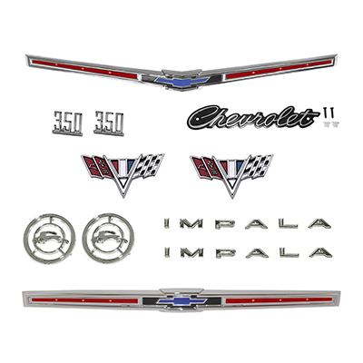 65 Chevrolet Impala V8 350 Emblem Kit