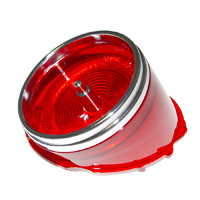 65 Chevrolet Impala Passenger Car Tail Light Lens, W/ Chrome Trim