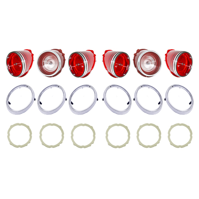 65 Chevrolet Impala Tail Light Lens, Back Up Lens, Lens Bezel & Gasket Set
