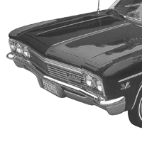 65 Chevrolet Full Size Passenger Car Hood Center Split Molding