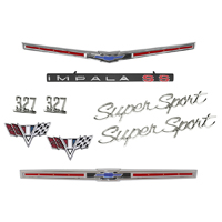 65 Chevrolet Impala SS V8 327 Emblem Kit