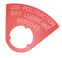 65 Chevrolet Car Posi-Trac Differential Lubricant Tag, Red w/White Letters