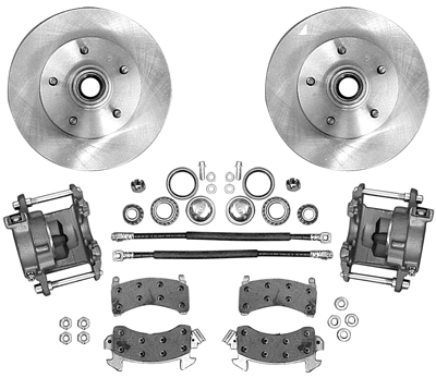 65-68 Chevrolet Car Stock Spindle Disc Brake Components Kit, Wide Offset