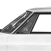 65-68 Chevrolet Fullsize 2 Dr Hardtop/Convertible Smoked Vent Glass, RH