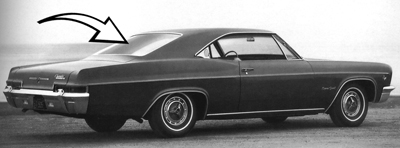 65-66 Chevrolet Fullsize Impala 2 Dr Hardtop Tinted Back Glass