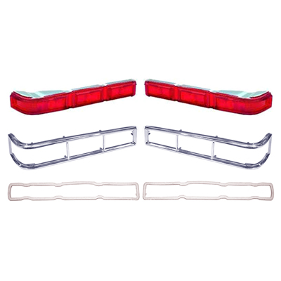 66 Chevrolet Impala Tail Light Lens, Tail Light Bezel & Lens Gasket Set