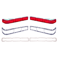 66 Chevrolet Impala Tail Light Lens, Tail Light Bezel & Lens Gasket Set