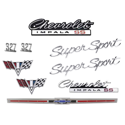 66 Impala SS 327 V8 Emblem Kit