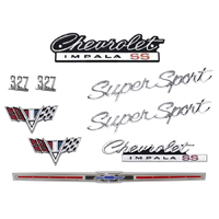 66 Impala SS 327 V8 Emblem Kit