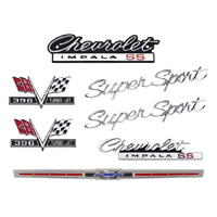 66 Impala SS 396 V8 Emblem Kit