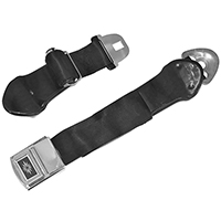 65-66 Chevrolet Full Size Car Original Style Black Deluxe Seat Belt, LH or RH, Rear