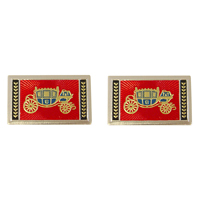 65-66 Chevrolet Car Seat Belt Emblems, Deluxe, Red, Pair