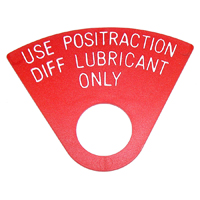 66-72 Chevrolet Car Use Limited Slip Differential Lubricant Only Tag