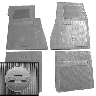 67-72 Chevrolet Fullsize 4 Pcs Original Style Red Floor Mats W/ Bowtie