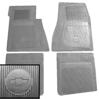 67-72 Chevrolet Fullsize 4 Pcs Original Style Black Floor Mats W/ Bowtie