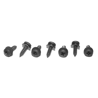 67-72 Chevrolet Car Glove Box Installation Screws, Black, 7 pieces, Set