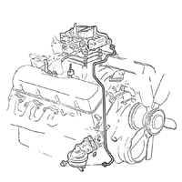 67 Chevrolet 396/375HP Car w/1-piece line Fuel Pump to Carburetor Fuel Line, Stainless Steel