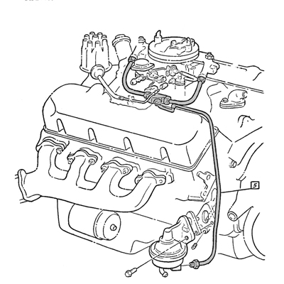 67-68 Chevrolet 396/375HP Car w/Holley, Fuel Pump to Carburetor Fuel Line, Stainless Steel