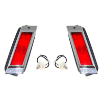 69 Chevrolet Full Size Passenger Car Side Marker Light Assemblies w/ Chrome Bezels, Pair