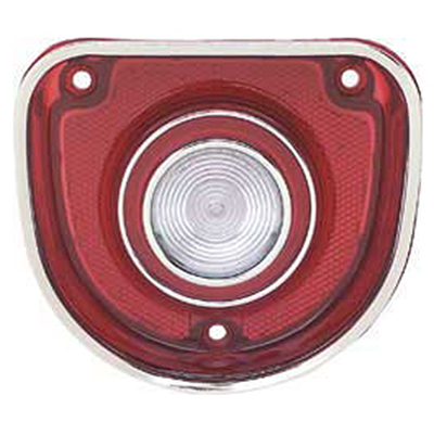 68 Chevrolet Impala Custom/ Caprice Back Up Light Lens, W/ 3 Lens Trim Ring