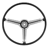 68 Chevrolet Full Size Car Black Steering Wheel w/Silver Shroud