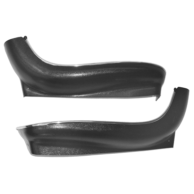 1968 Chevrolet Car Bucket Seat Side Panels, Black with Chrome Trim, Pair