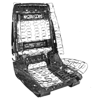 66-68 Chevrolet Car Bucket Seat Frame Assembly, LH